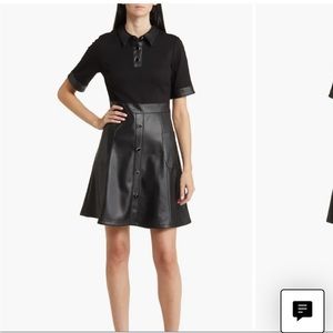 Eliza J mixed media shirt dress